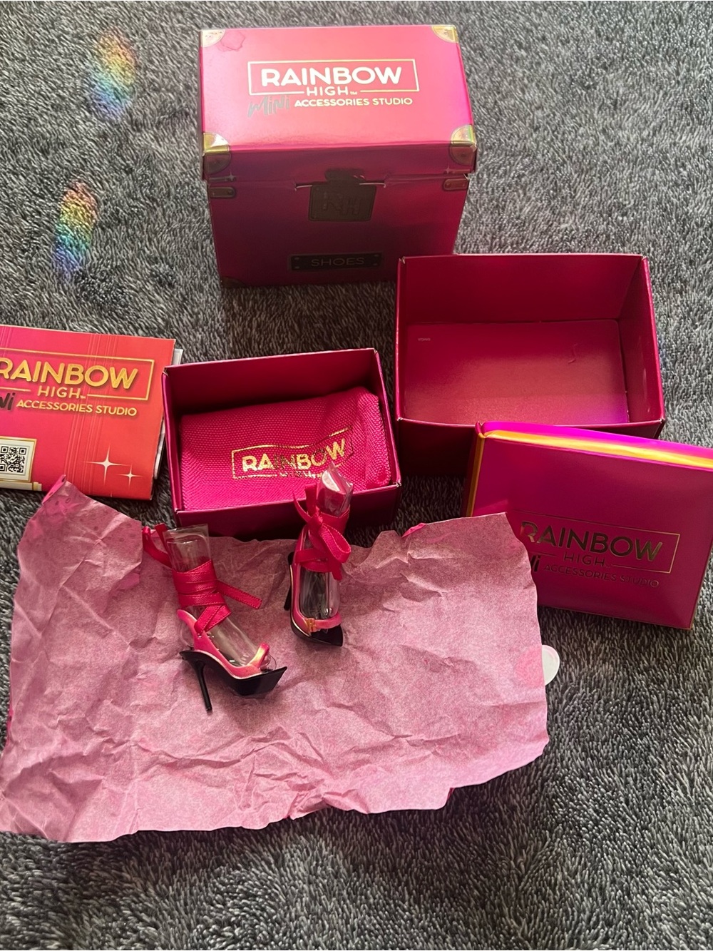 Rainbow High Pink Strappy Stiletto Heels